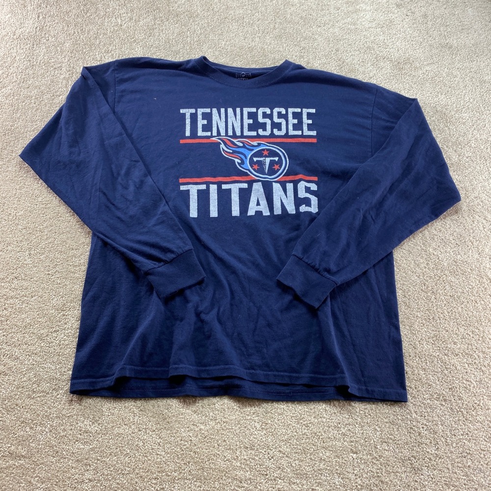 NFL Tennessee Titans Long Sleeve Shirt Mens XL Navy Blue Graphic Tee Football